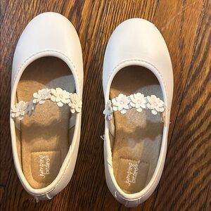 jumping beans White Girls' Floral Strap Dress Flats - 10 toddler